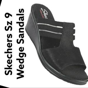 Skechers Black Wedges, Size 9